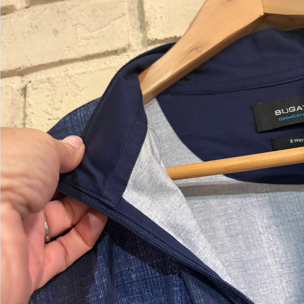 BUGATCHI OoohCotton Tech 8-way stretch performance quarter-zip pullover XL NWOT - Picture 8 of 8